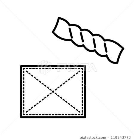 擰乾的抹布和展開的抹布的插圖 119543773