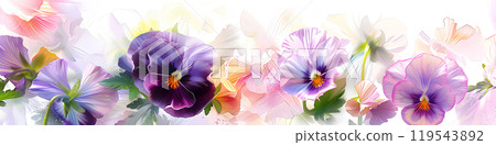 Beautiful pansy flowers painted in pastel 119543892