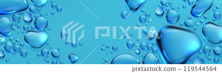 Blue background with clear water droplets pattern. Blue background with clear water droplets pattern. 119544564