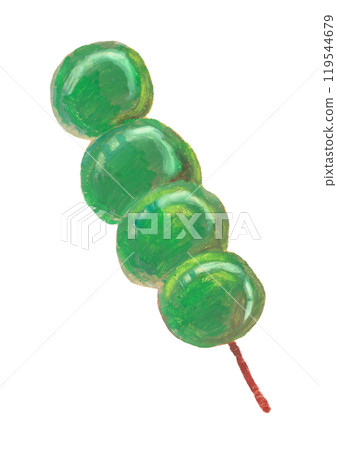 用油畫棒繪製的艾蒿丸子插圖 119544679