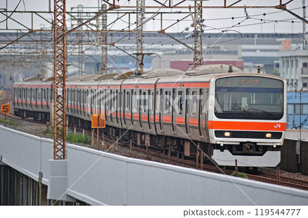 Musashino Line Nishi-Urawa - Kita-Asaka JR East 209 series 500 series M72 train (Makuhari) Musashino Line Nishi-Urawa - Kita-Asaka JR East 209 series 500 series M72 train (Makuhari) 119544777