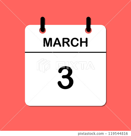 March 3. Daily Calendar icon for design. Simple design for business brochure, flyer, print media, advertisement. Easily editable 119544816