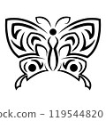 line art of butterfly in black and white 119544820