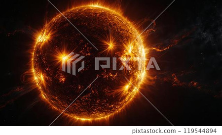 Solar flare energy burst/space storm 119544894