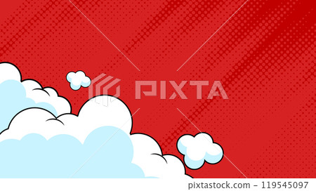 Abstract comic halftone background with red color 119545097