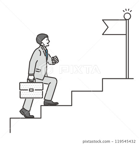 Stepping up businessman and business illustration vector material 119545432