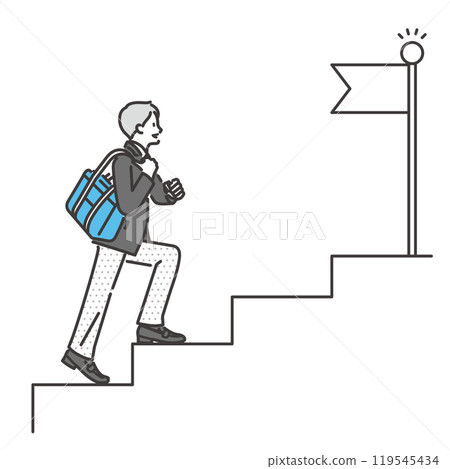 高中男孩加緊努力的插圖向量素材 119545434