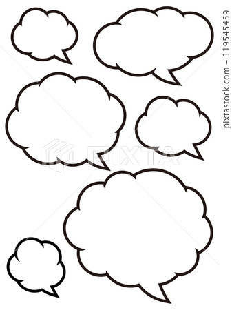 Cloud-like, puffy speech bubble Cloud-like, puffy speech bubble 119545459
