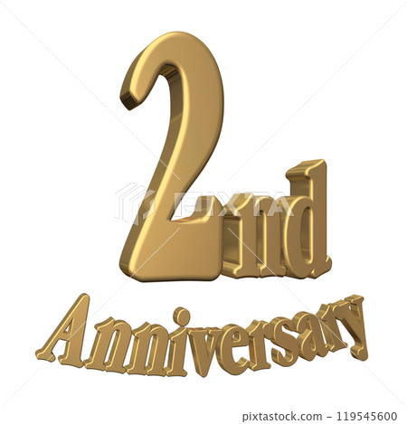 3DCG character "2nd Anniversary/2nd anniversary" gold, gold 3DCG character "2nd Anniversary/2nd anniversary" gold, gold 119545600