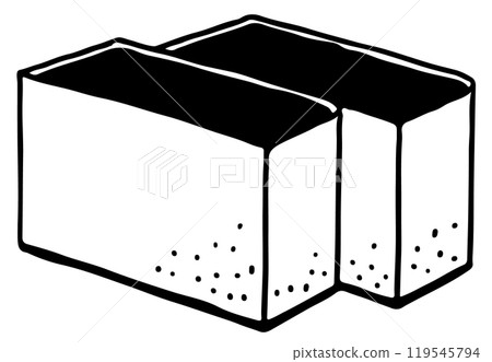 2 slices of castella cake, solid color 119545794