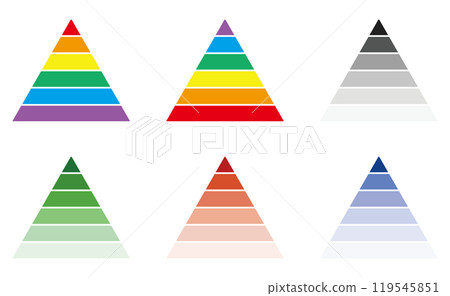 Pyramid hierarchy icon set of 6 119545851
