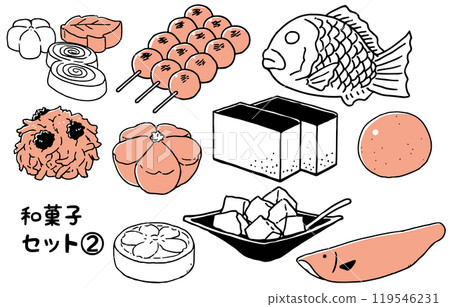 Japanese sweets set ② single color 119546231