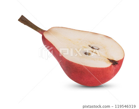 Red pear fruit on white background 119546319