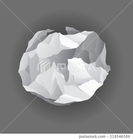 Crumpled paper balls icon. Mistake in document or realistic wrinkled page. Realistic garbage, bad idea symbol. Crushed paper after brainstorming. Vector illustration isolated on gray background Crumpled paper balls icon. Mistake in document or realistic wrinkled page. Realistic garbage, bad idea symbol. Crushed paper after brainstorming. Vector illustration isolated on gray background 119546389