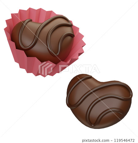 heart shaped chocolate 3D icon grpahic 119546472