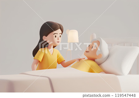 Nurse taking care of a patient - 1 119547448