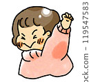 Girl raising one hand 119547583