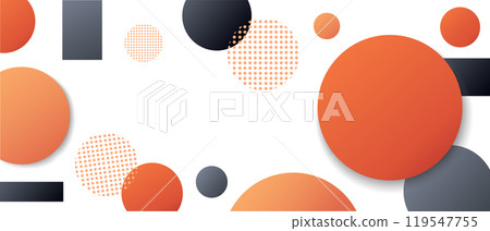 Abstract Geometric Circles in Orange and Black background vector illustration 119547755