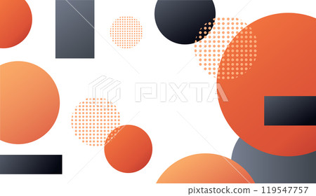 Abstract Geometric Circles in Orange and Black background vector illustration 119547757