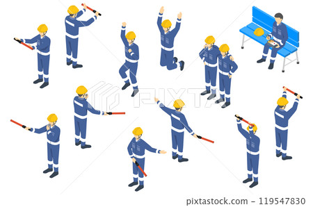 Isometric illustration: worker 5 Isometric illustration: worker 5 119547830