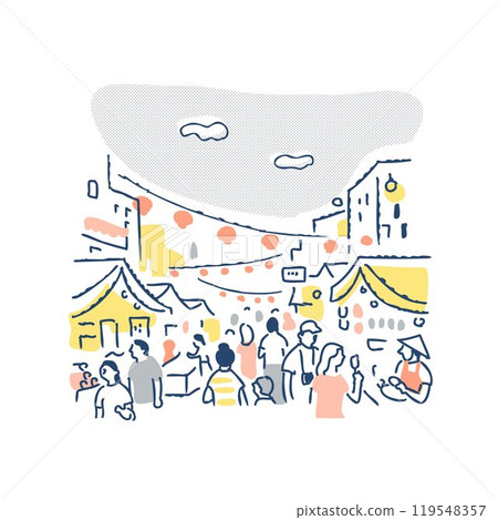 Bustling shopping streets, events, and festivals 119548357