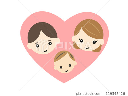 Baby, dad and mom in heart Baby, dad and mom in heart 119548426