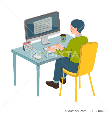 Business person working on a personal computer 119548616