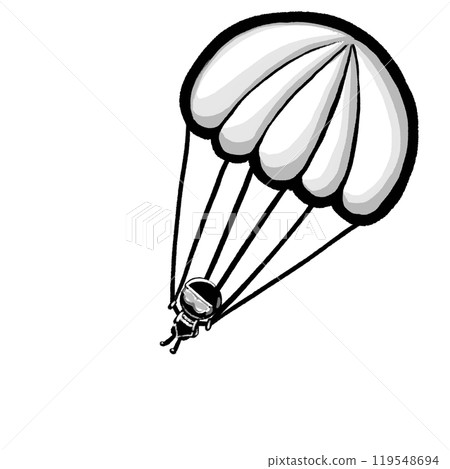 Parachute isolated monochromatic cartoon illustration, sport and adventure Parachute isolated monochromatic cartoon illustration, sport and adventure 119548694