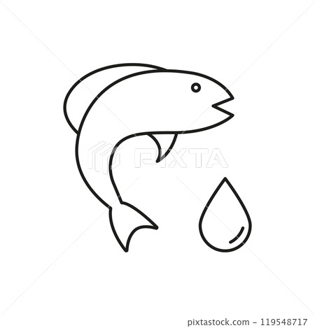 Omega 3 Fish Oil Line Icon. Healthy Food and Nutritional Supplement. Nutrition and Health. Isolated Vector Illustration Omega 3 Fish Oil Line Icon. Healthy Food and Nutritional Supplement. Nutrition and Health. Isolated Vector Illustration 119548717