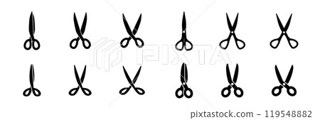 簡單的剪刀圖示插圖集 119548882