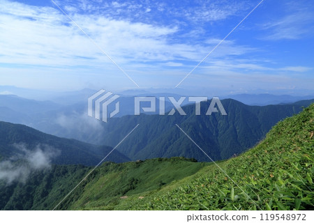 Summer scenery of Mt. Tanigawa (Nishikuro Ridge) Summer scenery of Mt. Tanigawa (Nishikuro Ridge) 119548972