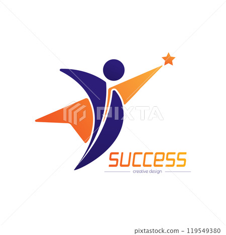 Success. Template of a logo, sticker, brand or label for a creative idea. Flat style Success. Template of a logo, sticker, brand or label for a creative idea. Flat style 119549380