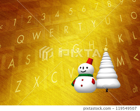 Snowman and Christmas tree 119549507