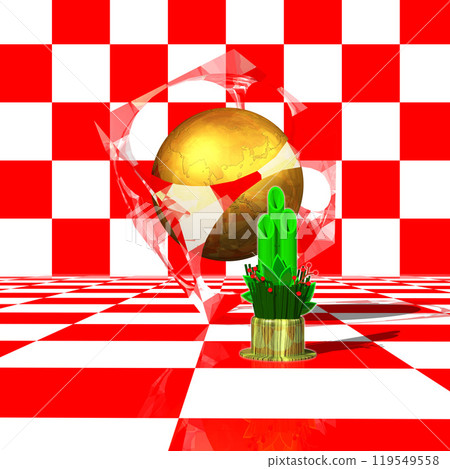 Golden Earth and New Year's Kadomatsu Golden Earth and New Year's Kadomatsu 119549558
