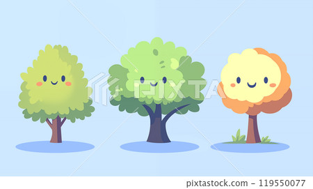 卡通树插画素材 119550077