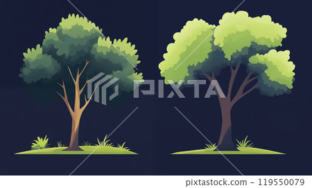 卡通树插画素材 119550079