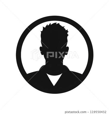 Black silhouette, tattoo of a man in a circle on white background. Vector. Black silhouette, tattoo of a man in a circle on white background. Vector. 119550432