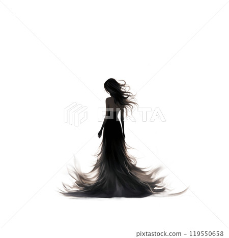 Black silhouette, tattoo of a man on the background of a world map on white isolated background. Vector. 119550658