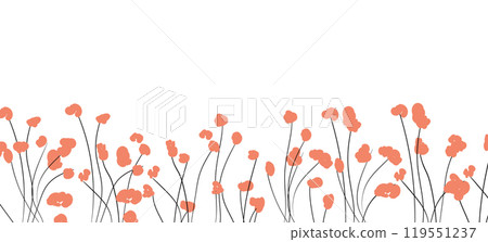 Spring illustration with tulips. Happy birthday, holiday, celebration greeting and invitation card. Colorful floral banner with flowers on light background. Modern floral compositions. Copy space Spring illustration with tulips. Happy birthday, holiday, celebration greeting and invitation card. Colorful floral banner with flowers on light background. Modern floral compositions. Copy space 119551237