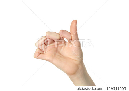 Hypermobile woman hand bending fingers isolated on white Hypermobile woman hand bending fingers isolated on white 119551605