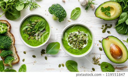 Bright green healthy food 119551847