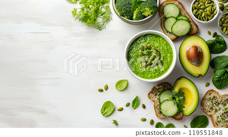 Bright green healthy food 119551848