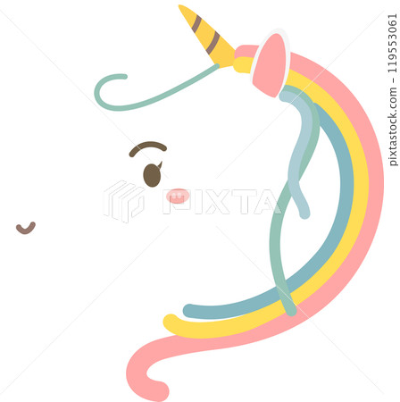 Cute white baby unicorn character 119553061