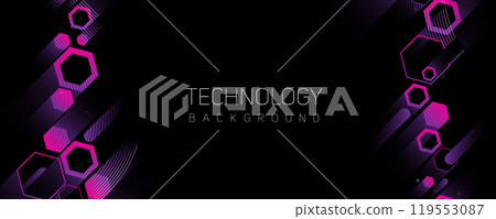 Abstract hexagon geometric technology and science background Abstract hexagon geometric technology and science background 119553087