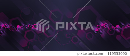 Abstract hexagon geometric technology and science background 119553090