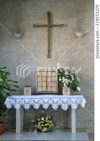 Altar in the parish church of St. Michael the Archangel in Zagreb, Croatia 119553270