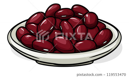 Cartoon red bean illustration material 119553470
