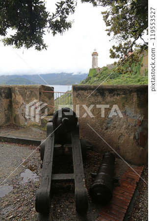 Forte Stella Lighthouse, Portoferraio, Isle of Elba, Italy. Forte Stella Lighthouse, Portoferraio, Isle of Elba, Italy. 119553527