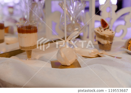 Elegant Dessert Table Featuring Sophisticated Mini Desserts and Exquisite Presentation Elegant Dessert Table Featuring Sophisticated Mini Desserts and Exquisite Presentation 119553687