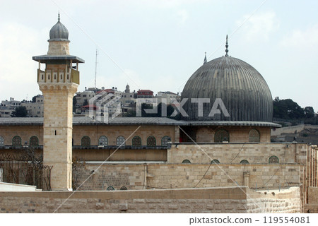Al-Aqsa mosque, a Muslim holy place located on the Temple Mount in Jerusalem, Israel Al-Aqsa mosque, a Muslim holy place located on the Temple Mount in Jerusalem, Israel 119554081